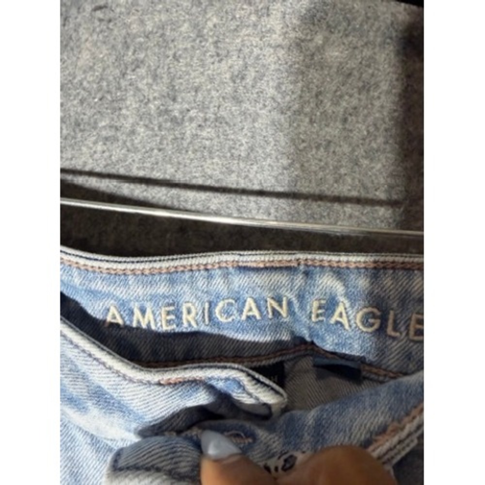 American Eagle Super High-Rise Baggy Wide Leg Cargo Jeans Light Wash 0 Short - Picture 3 of 8